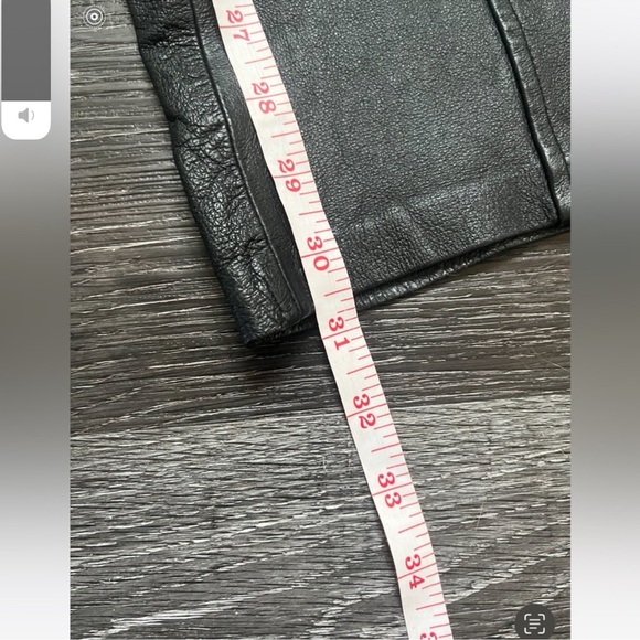 Vintage Marie Claire 100% Genuine Leather Pants Black Wide Leg High Waist Size 6 - Picture 5 of 7